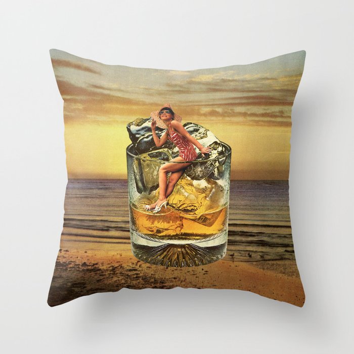 Roxanne on the rocks - Whiskey sunset Throw Pillow Gallery Image 1