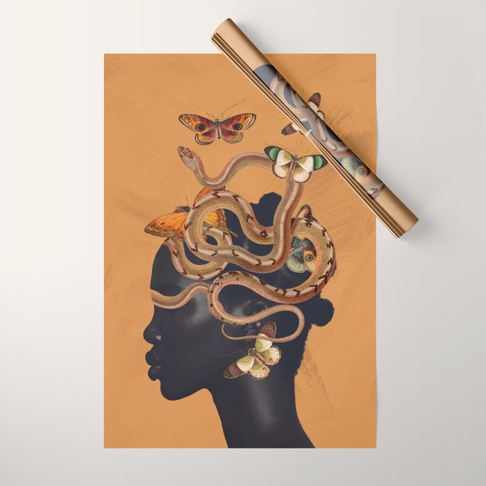 Snake and Butterflies Wrapping Paper Gallery Image 1