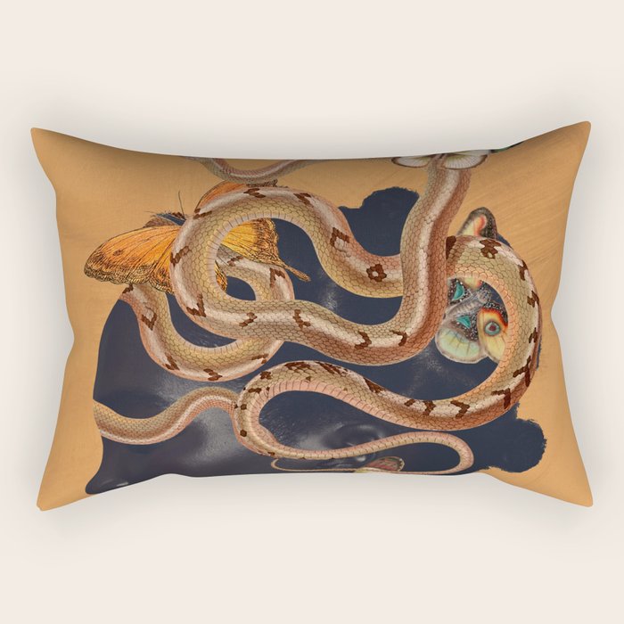 Snake and Butterflies Rectangular Pillow Gallery Image 2