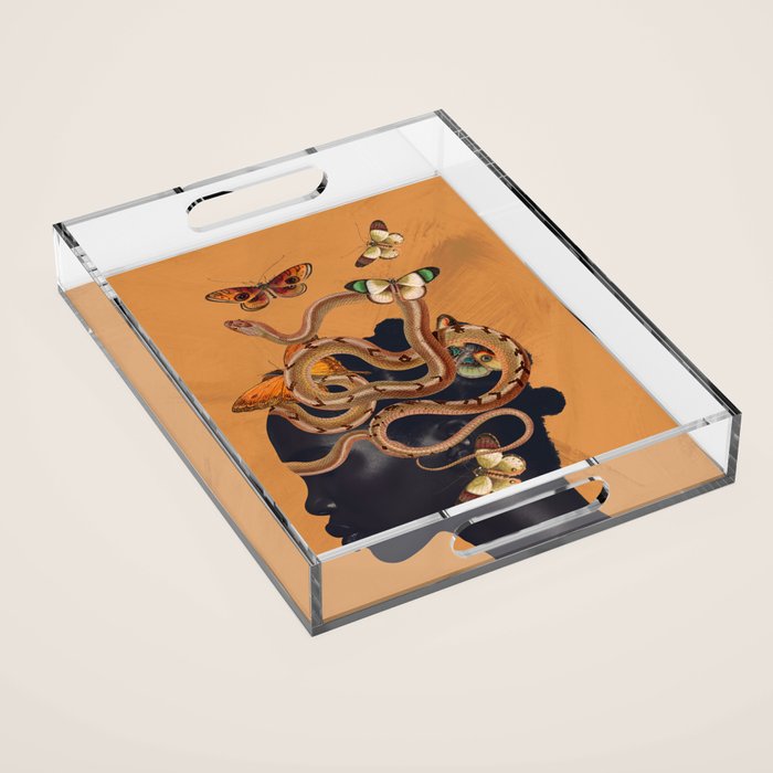 Snake and Butterflies Acrylic Tray Gallery Image 1