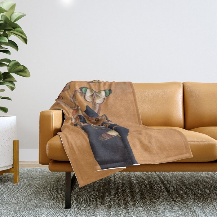 Snake and Butterflies Throw Blanket Gallery Image 1