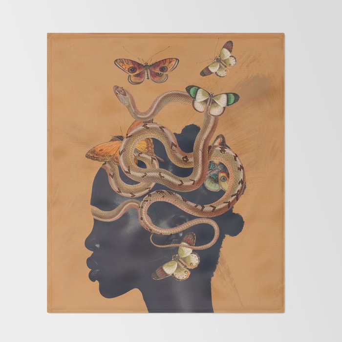 Snake and Butterflies Throw Blanket Gallery Image 2