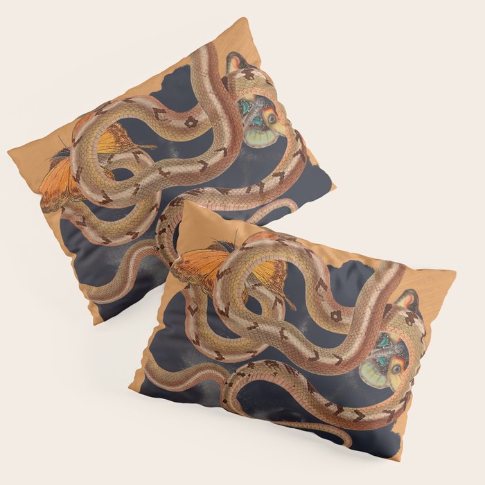 Snake and Butterflies Pillow Sham Gallery Image 3