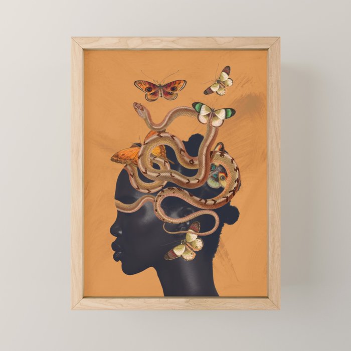Snake and Butterflies Mini Art Print Gallery Image 1