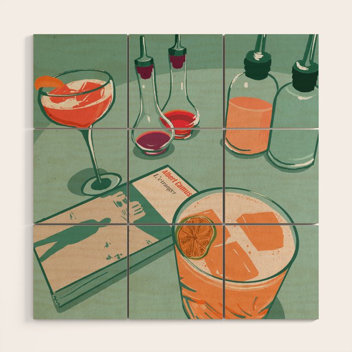 Cocktails and a Book Wood Wall Art Gallery Image 1