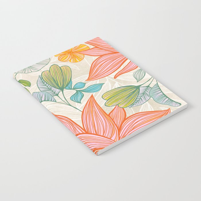 Exotic Tropical Flower Pattern Notebook Gallery Image 1