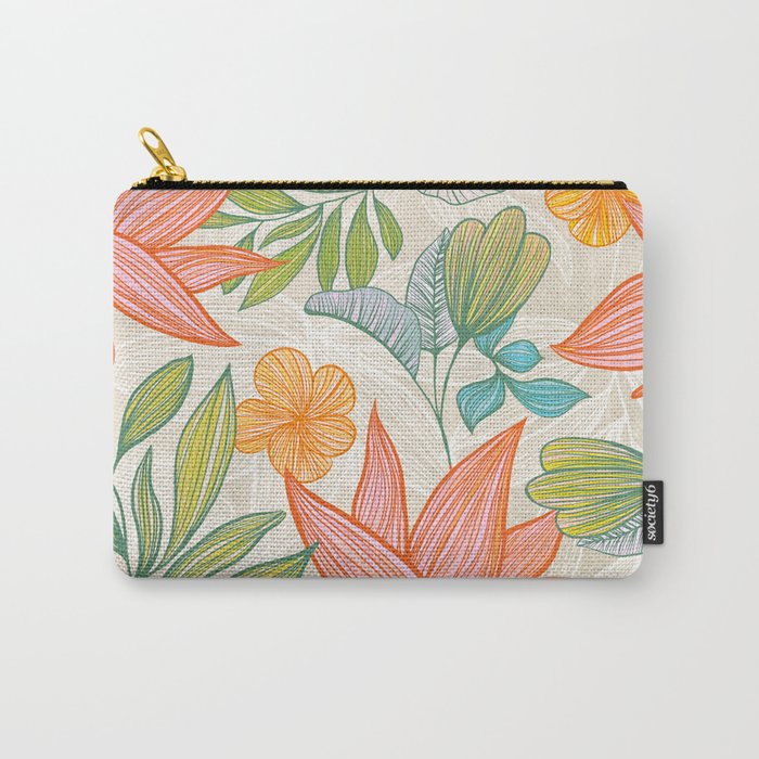 Exotic Tropical Flower Pattern Carry All Pouch Gallery Image 1