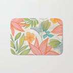Exotic Tropical Flower Pattern Bath Mat Gallery Image 1