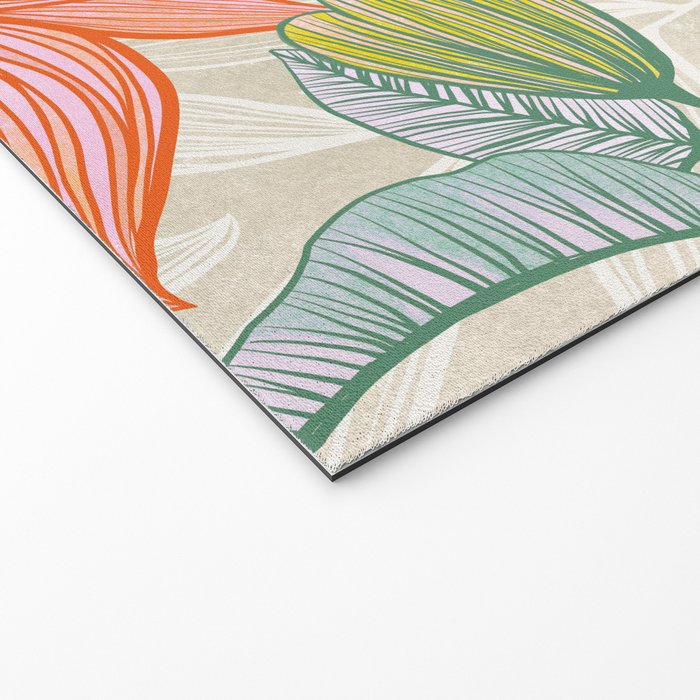 Exotic Tropical Flower Pattern Welcome Mat Gallery Image 2