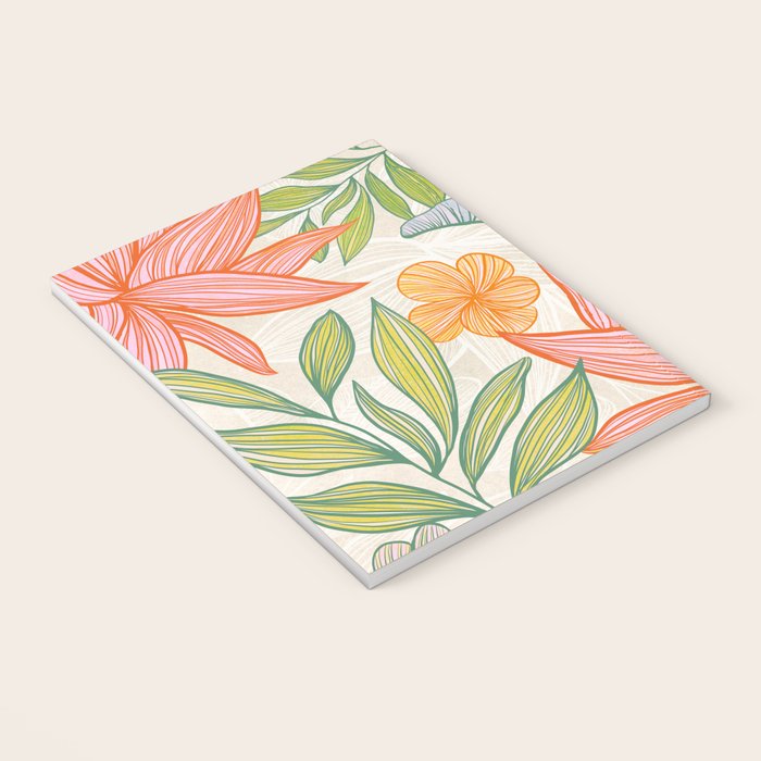 Exotic Tropical Flower Pattern Notebook Gallery Image 3