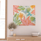Exotic Tropical Flower Pattern Wall Tapestry Gallery Image 2