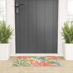 Exotic Tropical Flower Pattern Welcome Mat Gallery Image 3