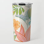 Exotic Tropical Flower Pattern Travel Mug Gallery Image 1