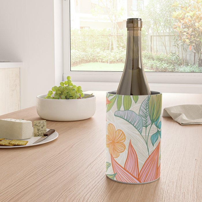 Exotic Tropical Flower Pattern Wine Chiller Gallery Image 4
