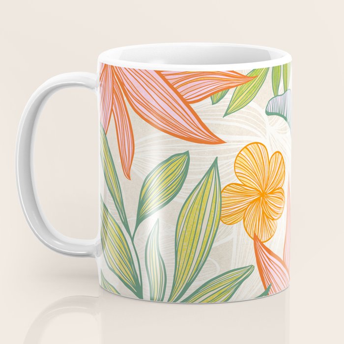 Exotic Tropical Flower Pattern Coffee Mug Gallery Image 3