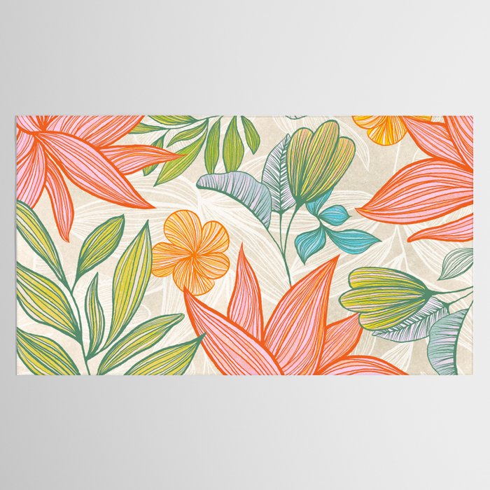 Exotic Tropical Flower Pattern Tablecloth Gallery Image 2