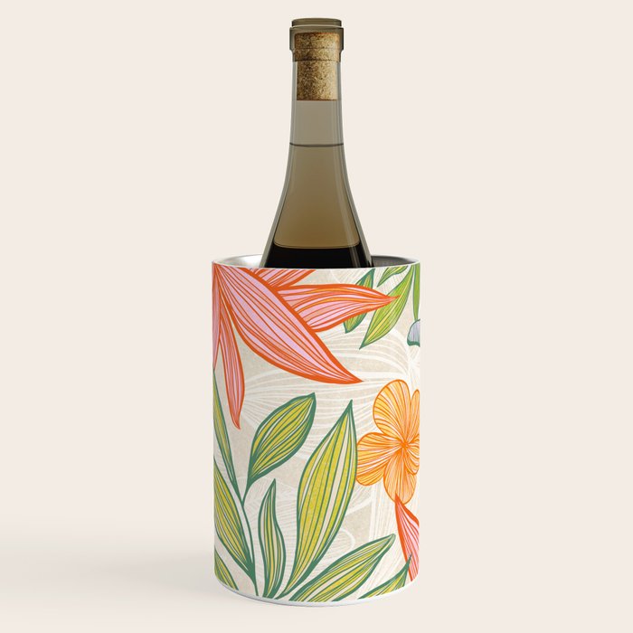 Exotic Tropical Flower Pattern Wine Chiller Gallery Image 2