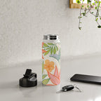 Exotic Tropical Flower Pattern Water Bottle Gallery Image 4