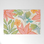 Exotic Tropical Flower Pattern Welcome Mat Gallery Image 1