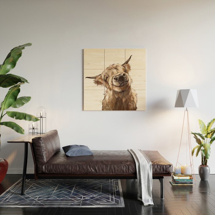 Highland Cow Wood Wall Art Gallery Image 2