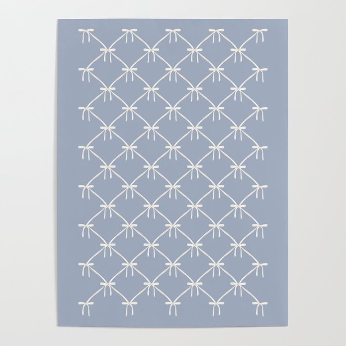 Bows & Ribbons Pattern XLIV Light Pastel Blue Poster Gallery Image 4