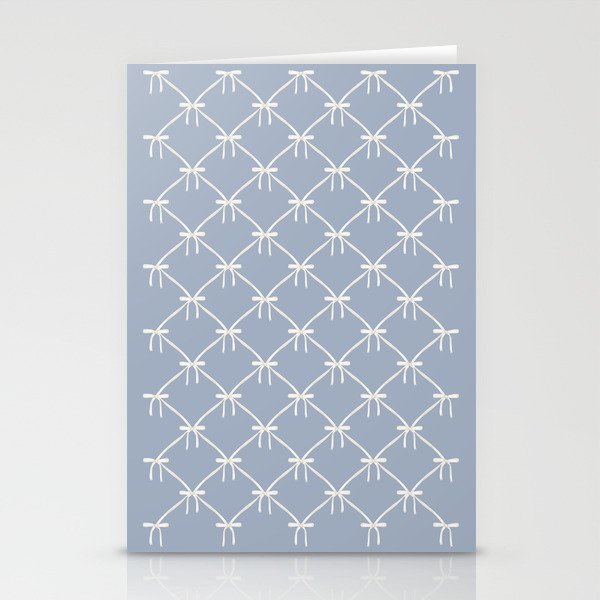 Bows & Ribbons Pattern XLIV Light Pastel Blue Stationery Card Gallery Image 2