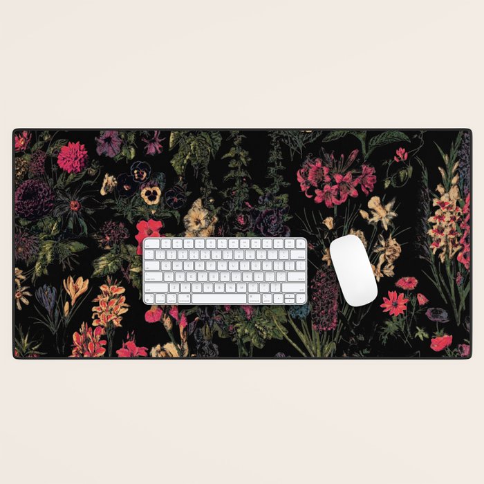 Exotic Midnight Floral Garden Desk Mat Gallery Image 1
