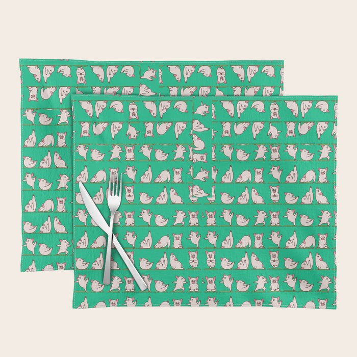 Pig Yoga Placemat Gallery Image 1