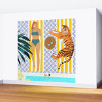 How To Vacay With Your Tiger, Human Animal Connection Illustration, Tropical Travel Morocco Painting Wall Mural Gallery Image 2