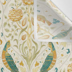 William Morris Vintage Seasons by May Melsetter Bird Blue Sea Glass Brick Pattern Wall Tapestry Gallery Image 3