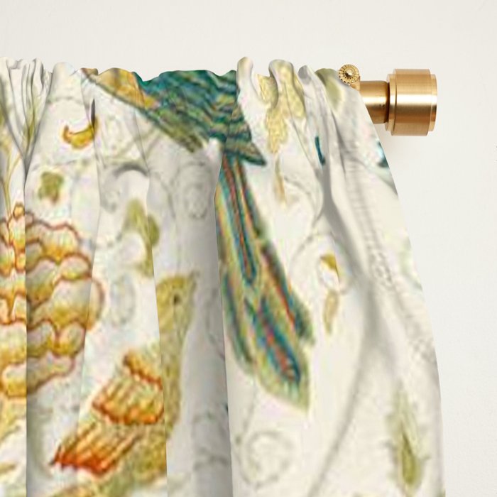 William Morris Vintage Seasons by May Melsetter Bird Blue Sea Glass Brick Pattern Window Curtain Gallery Image 2