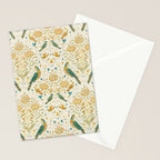 William Morris Vintage Seasons by May Melsetter Bird Blue Sea Glass Brick Pattern Stationery Card Gallery Image 2