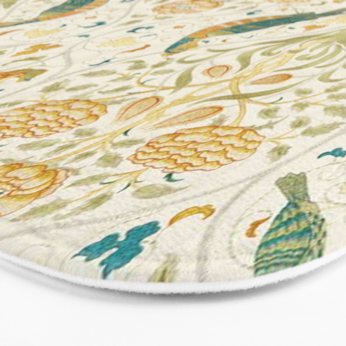 William Morris Vintage Seasons by May Melsetter Bird Blue Sea Glass Brick Pattern Bath Mat Gallery Image 3
