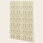 William Morris Vintage Seasons by May Melsetter Bird Blue Sea Glass Brick Pattern Wallpaper Gallery Image 2