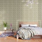 William Morris Vintage Seasons by May Melsetter Bird Blue Sea Glass Brick Pattern Wallpaper Gallery Image 3