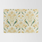 William Morris Vintage Seasons by May Melsetter Bird Blue Sea Glass Brick Pattern Rug Gallery Image 2