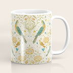 William Morris Vintage Seasons by May Melsetter Bird Blue Sea Glass Brick Pattern Coffee Mug Gallery Image 1