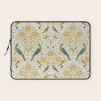 William Morris Vintage Seasons by May Melsetter Bird Blue Sea Glass Brick Pattern Laptop Sleeve Gallery Image 1