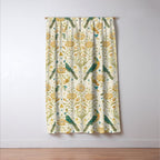 William Morris Vintage Seasons by May Melsetter Bird Blue Sea Glass Brick Pattern Window Curtain Gallery Image 3