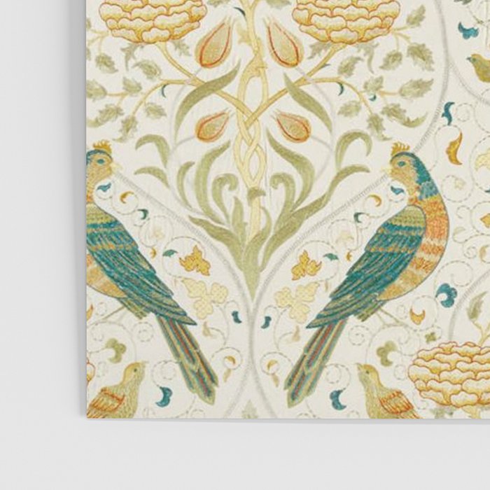 William Morris Vintage Seasons by May Melsetter Bird Blue Sea Glass Brick Pattern Poster Gallery Image 3