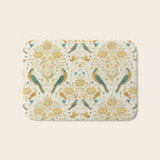 William Morris Vintage Seasons by May Melsetter Bird Blue Sea Glass Brick Pattern Bath Mat Gallery Image 1
