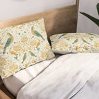 William Morris Vintage Seasons by May Melsetter Bird Blue Sea Glass Brick Pattern Pillow Sham Gallery Image 2