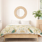 William Morris Vintage Seasons by May Melsetter Bird Blue Sea Glass Brick Pattern Duvet Cover Gallery Image 3