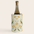 William Morris Vintage Seasons by May Melsetter Bird Blue Sea Glass Brick Pattern Wine Chiller Gallery Image 1