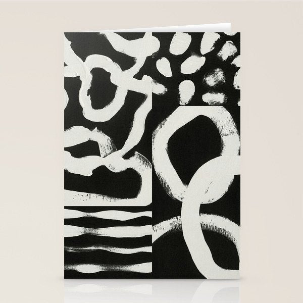 Black & White Abstract Collage #1 Stationery Card Gallery Image 1