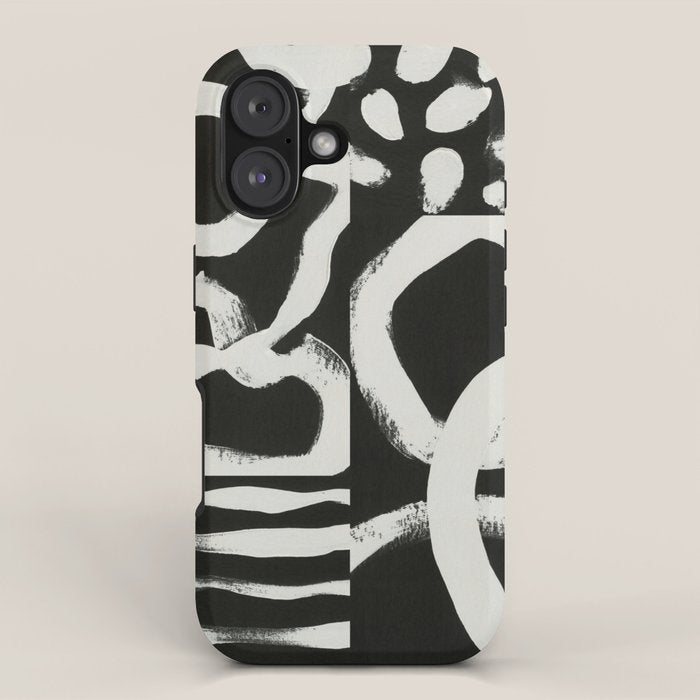 Black & White Abstract Collage #1 iPhone Case Gallery Image 1