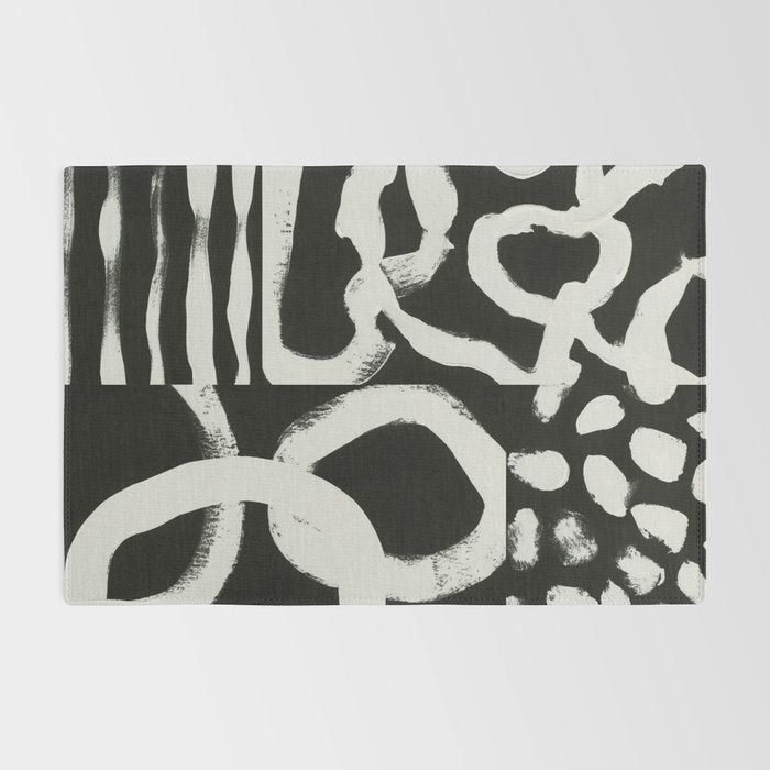 Black & White Abstract Collage #1 Rug Gallery Image 2
