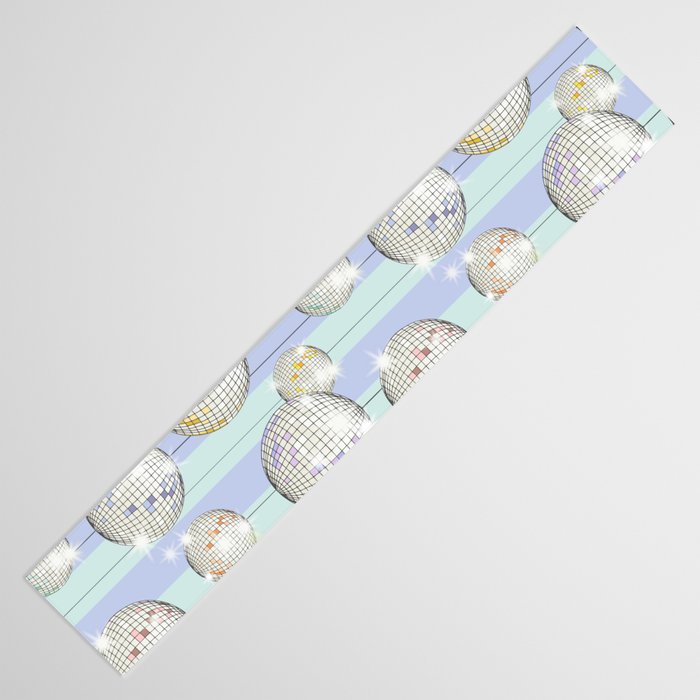 Striped Party Disco Ball Mint Table Runner Gallery Image 3