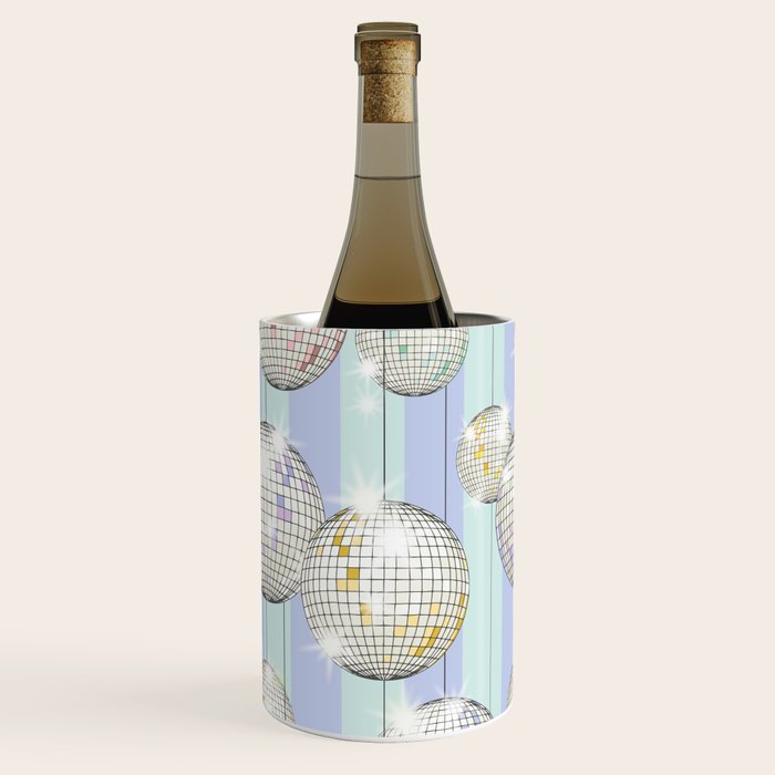 Striped Party Disco Ball Mint Wine Chiller Gallery Image 3