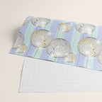 Striped Party Disco Ball Mint Wrapping Paper Gallery Image 2